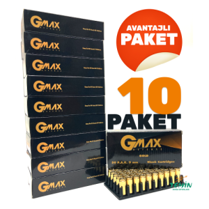Gmax Gold 9mm 10 Paket Kurusıkı Ses Tabanca Mermisi