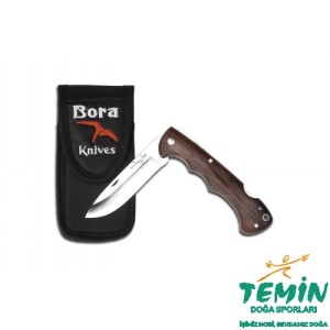 Bora 210 CB Ergonomik Yuvarlak Uçlu Ceviz Ağacı Saplı Çakı