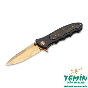 Böker Manufaktur Leopard-Damascus III Gold Çakı