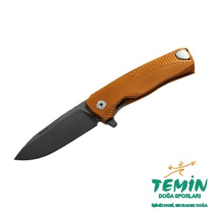 Lionsteel ROK Aluminum Orange handle black blade Çakı