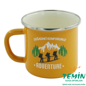 Orcamp Retro Emaye Kupa 180 ml - Sarı Adventure