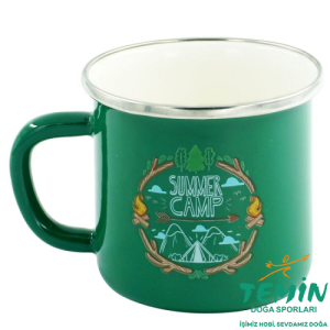 Orcamp Retro Emaye Kupa 180 ml - Yeşil Summer Camp