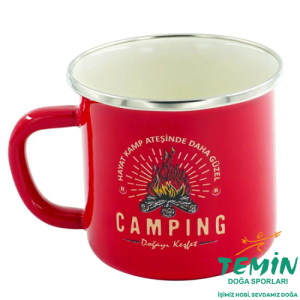 Orcamp Retro Emaye Kupa 180 ml - Kırmızı Camping