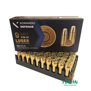 9x19 mm (Luger) Komando Defense FMJ-115 Grn Çelik Kovan Tabanca Fişeği